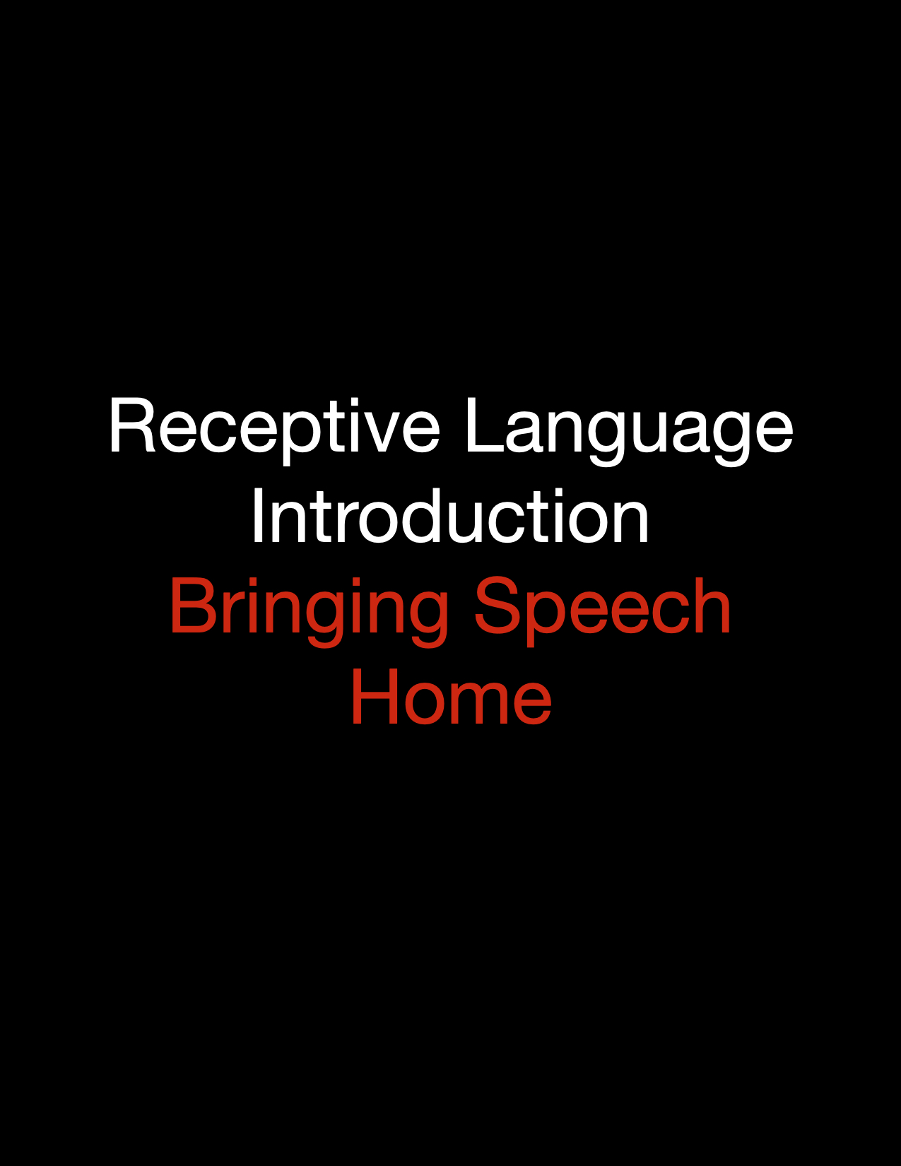 Receptive Language Introduction