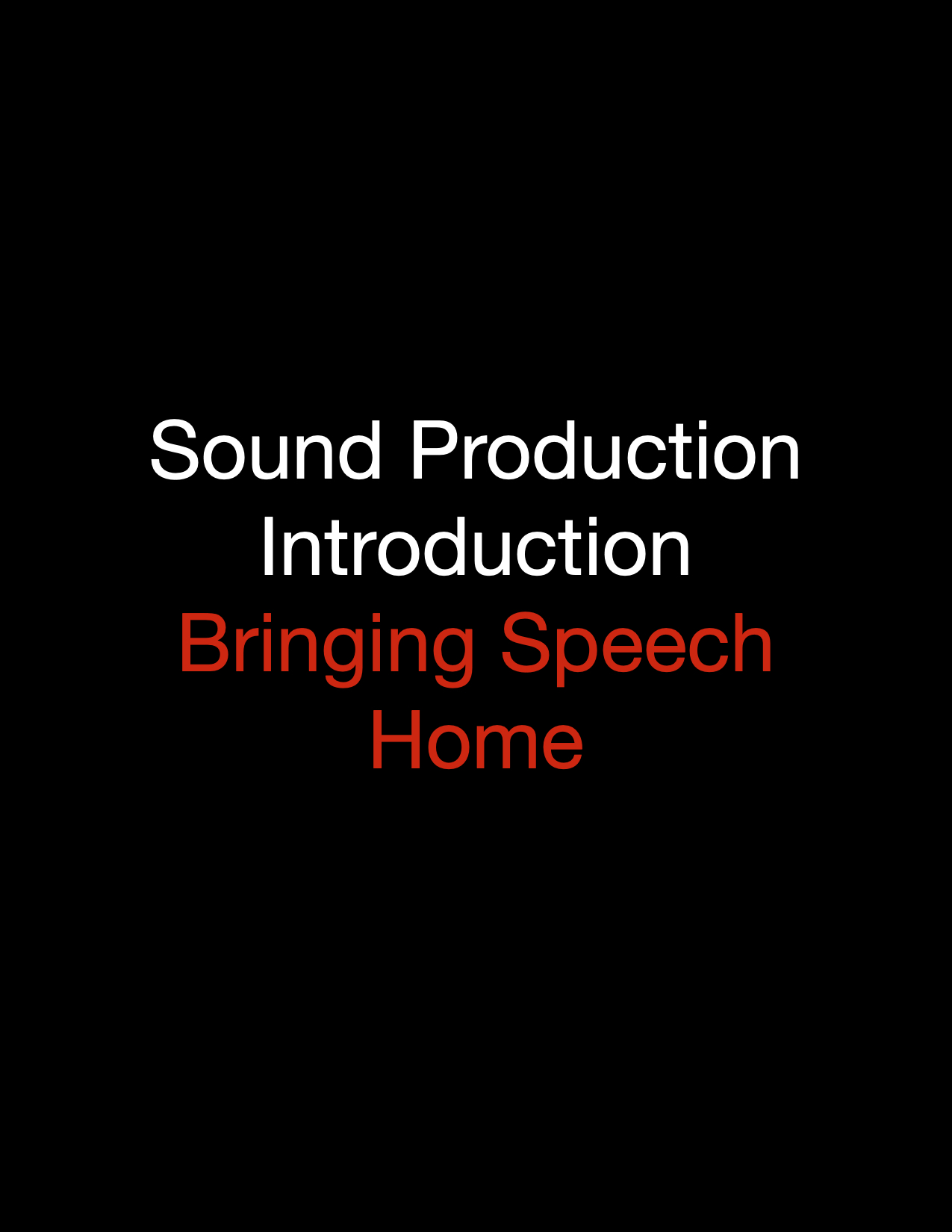 Sound Production Introduction